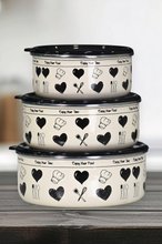PR Home Enjoy Black Enamel 3-Piece Storage Set