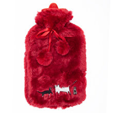 Biggdesign Cats Red Wine Hot Water Bottle with Soft Plush Cover 68 OZ