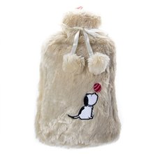 Biggdesign Dogs Beige Hot Water Bottle with Soft Plush Cover 68 OZ