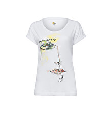 Biggdesing Green Face Womens Crew Neck T-Shirt