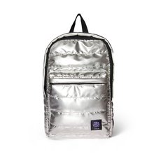 Biggdesign Moods Up Calm Quilted Backpack Silver, Lightweight Waterproof School & Laptop Bag