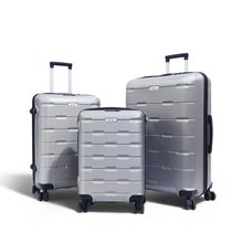 Biggdesign Moods Up 3-Piece Luggage Set, TSA Lock, ABS Hard Shell, Silver
