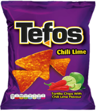 Tefos Corn Chips with Chili & Lime Flavor 41 g