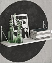Decormet Armoni Shelf Set, 1 Shelf, 200*720, White Metal + Wood