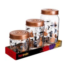 Herevin 139357-810 Patterned Jar Set of 3 (425-660-1000 ml)