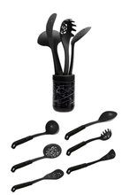 Herevin 600 cc Marble Painted Jar-Black Handle-4 Pcs Kitchen Tools Set-(001)-Shrinkwrapped-Special Polybag