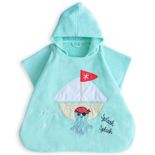 Milk&Moo Sailor Octopus Kids Poncho, %100 Cotton, One Size, 22,5x24 in