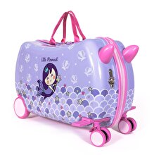 MILK&MOO Rideable Kids Suitcase Little Mermaid, Fun and Safe, 50kg/110Lb