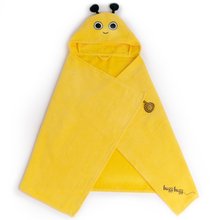 Milk&Moo Bee Buzz Velvet Hooded Towel, 100% Cotton, for 0-2 Years, Soft and Absorbent, 70x120 cm