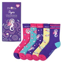 Milk&Moo Ayris 5-Pack Kids Socks, Size 31-35, Colorful and Comfortable Design