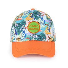 Milk&Moo Jungle Friends Boys' Baseball Cap – Ages 4–6 – Orange Brim, Adjustable and Breathable Summer Hat
