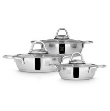 Serenk 6 Pieces Egg Pan Set, Stainless Steel 5", 6" and 7" Skillet Frying Pan