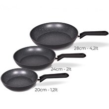 Serenk Excellence 3-Piece Granite Frypan Set