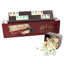 Star Gold Wooden Okey Set - Dark Color