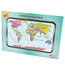 Star World Map Puzzle - Large Size - 80 Pieces - (29 x 38 cm)