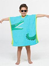Casabony Crocodile Blue Poncho Boy Beach Towel Standard
