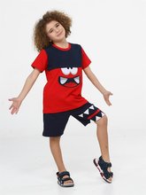 Casabony Monster Red Boys' Shorts Set - 3 Years