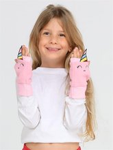 Casabony Unicorn 3D Girls' Fleece Gloves - 2-4 Years