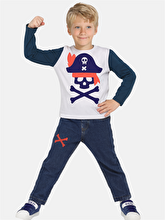 Casabony Pirate Denim Trousers + T-Shirt Set - 3 Years