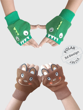 Casabony Bear&Crocodile 2-Pack Fleece Image Gloves 3-4 Years