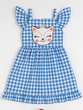 Casabony Blue Plaid Ruffled Dress - 3 Years