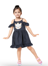 Casabony Navy Plaid Ruffled Dress - 3 Years