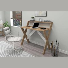 Enda Home X Legged Study Desk with Shelf 50x90 cm Atlantic Pine