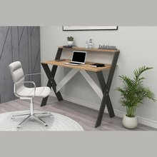 Enda Home X Legged Study Desk with Shelf 50x90 cm Anthracite - Pine