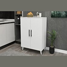 Enda Home 3 Shelves 2 Doors Multipurpose Cabinet White