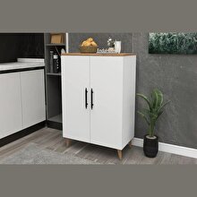 Enda Home 3 Shelves 2 Doors Multipurpose Cabinet White - Atlantic Pine