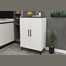 Enda Home 3 Shelves 2 Doors Multipurpose Cabinet Anthracite - White