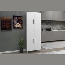 Enda Home 6 Shelves 4 Doors Multipurpose Cabinet White