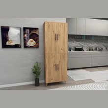 Enda Home 6 Shelves 4 Doors Multipurpose Cabinet Atlantik Pine
