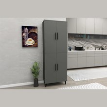 Enda Home 6 Shelves 4 Doors Multipurpose Cabinet Anthracite