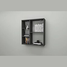Enda Home Myra 5 Compartment Multipurpose Modern Wall Shelf Anthracite