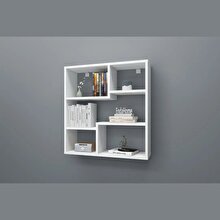 Enda Home Myra09 5 Compartment Modern Wall Shelf Kitchen Shelf Matte White
