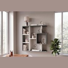Enda Home Unique Dual-Use Wall Shelf / Mini Bookcase — White - Anthracite