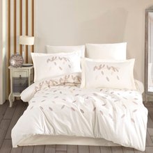 Hobby Premium Lidia Cream - Poplin Double Embroidered Duvet Set