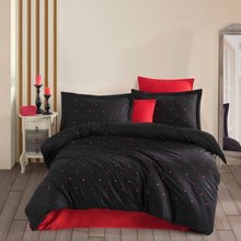 Hobby Premium Lubow Black - Poplin Double Embroidered Duvet Set