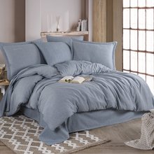 Hobby Yarn Dyed Double Duvet Cover Set - Blue