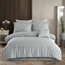 Hobby Queen 800 TC Satin Double Duvet Set - A. Grey