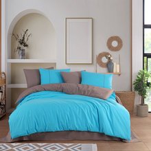 Hobby Diamond Turquoise-Brown – Poplin Double Duvet Cover Set – 4 Pillowcases