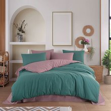 Hobby Diamond Green-Powder – Poplin Single Duvet Cover Set – 2 Pillowcases