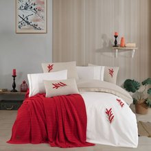 Hobby Mimoza Linen Double Trousseau Set – Red