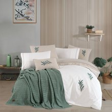 Hobby Mimoza Linen Double Bedding Set – Green