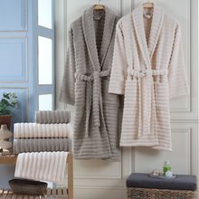 Vedra - Cotton Bathrobe Set in Kum S. Kahve (Sandy Coffee)