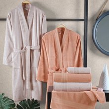 Hobby Sera - Cotton Bathrobe Set - Peach Beige