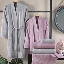 Hobby Sera - Cotton Bathrobe Set - Purple Grey
