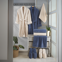 Hobby Lussa - Cotton Bathrobe Set - Sand Indigo Blue