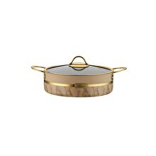 Brioni Selection Plus 24 cm Nonstick, Scratch-Resistant Shallow Granite Pot – Cream